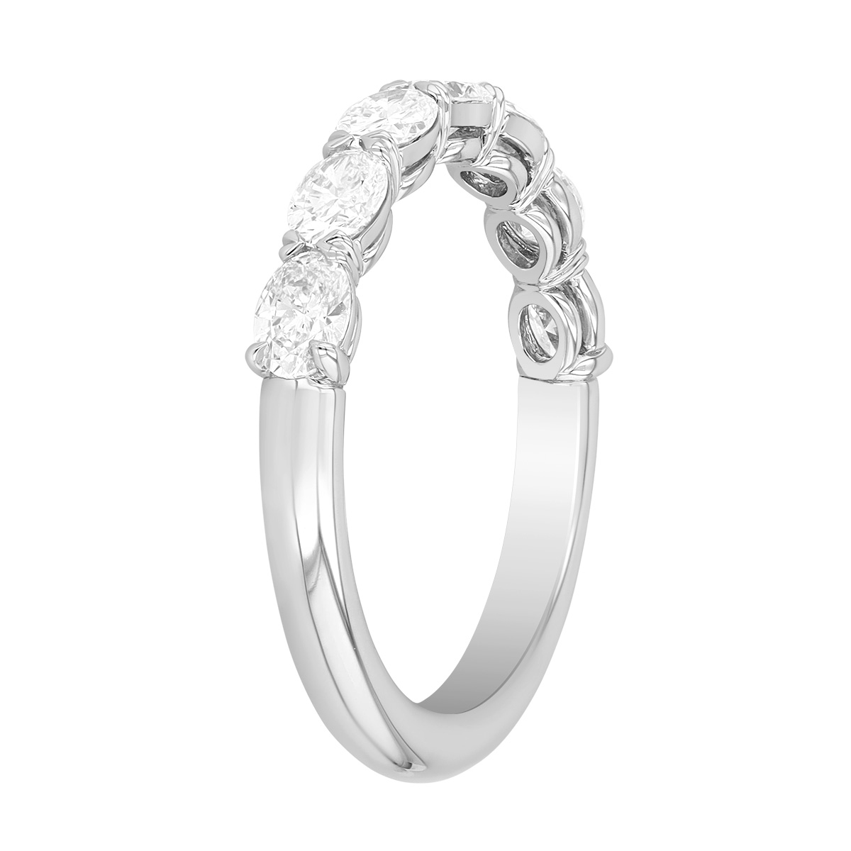 Precision Set Grand Aire Oval Diamond Wedding Band in Platinum, 1.05 cttw