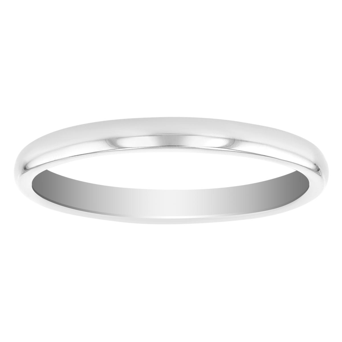 Platinum Comfort Fit Low Dome 2 mm Wedding Band