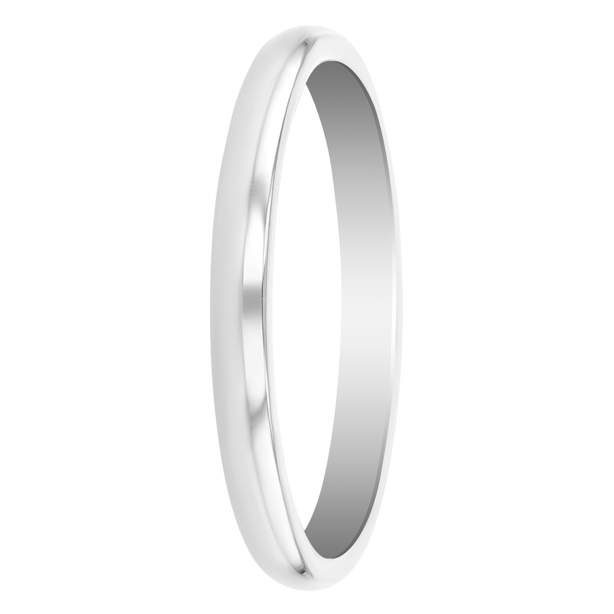 Platinum Comfort Fit Low Dome 2 mm Wedding Band