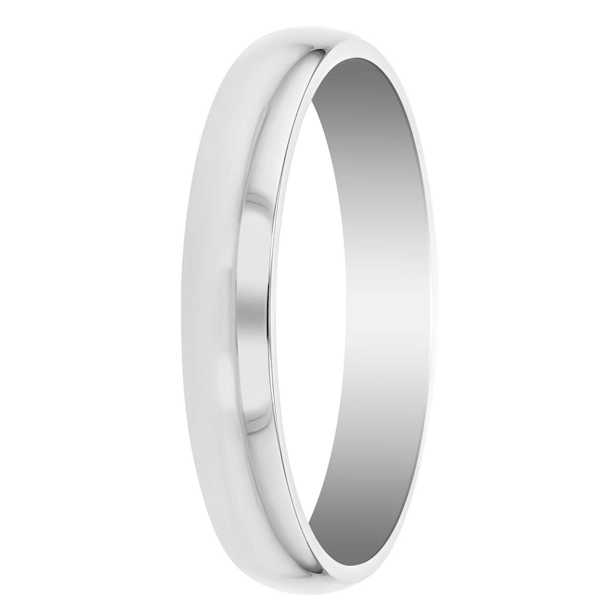Platinum Comfort Fit Low Dome 3 mm Wedding Band, Size 6