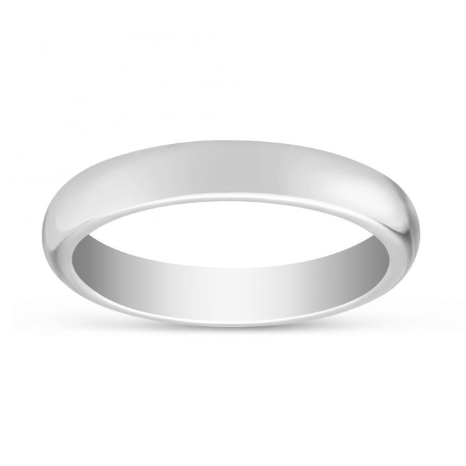 White Gold Wedding Band, 3mm
