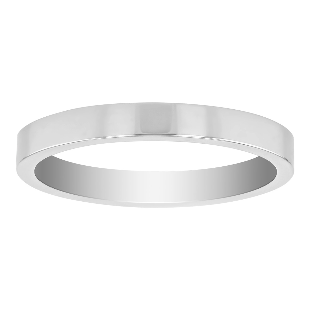 アリーナ　海外限定　フィン White Gold High Polish Flat 2.5 mm Wedding Band | Borsheims