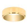 6 mm Comfort Fit Flat Wedding Band with Beveled Edge in Yellow Gold, Size 6