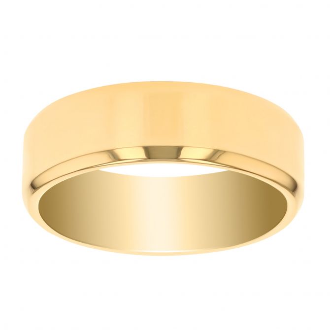 Mens Plain Wedding Ring 9K Yellow Gold - Flat (Matt) | Angelic Diamonds