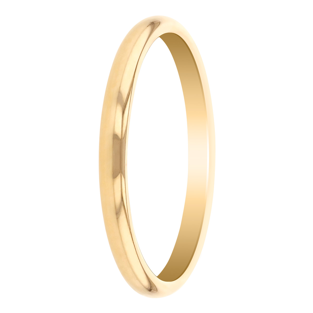 Yellow Gold Comfort Fit Low Dome 2 mm Wedding Band