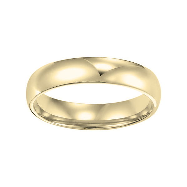 14K Yellow Gold 4mm Low Dome Comfort Fit Wedding Band, Size 7