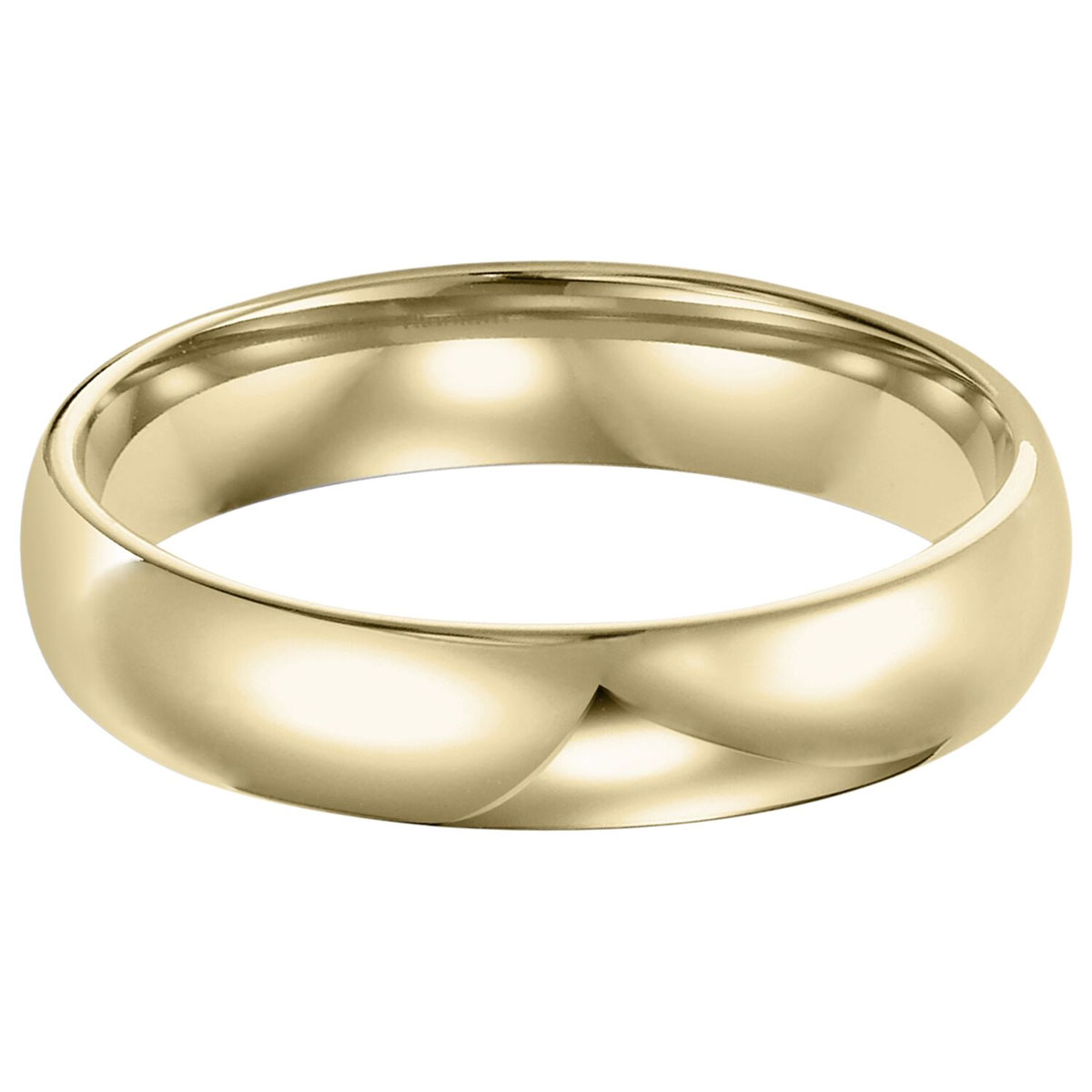 4 mm Comfort Fit Low Dome Wedding Band in Yellow Gold, Size 8