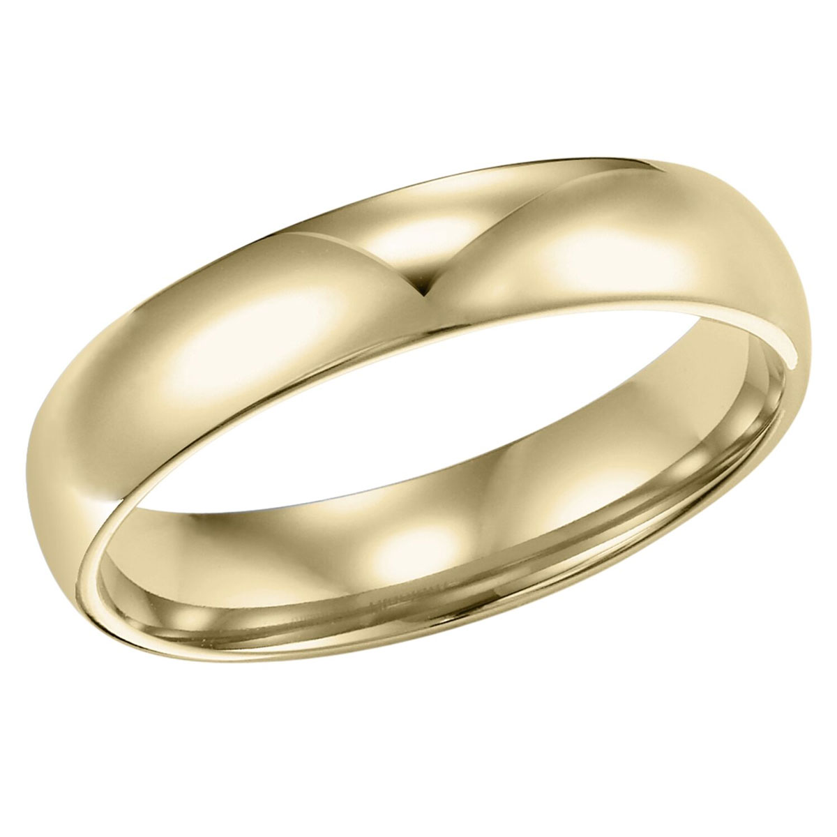 4 mm Comfort Fit Low Dome Wedding Band in Yellow Gold, Size 8