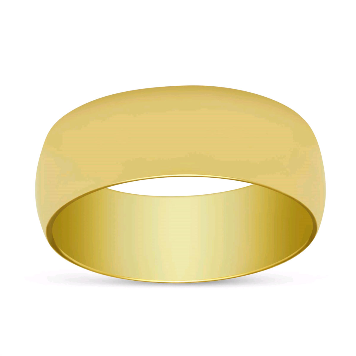 7 mm Comfort Fit Low Dome Wedding Band in Yellow Gold