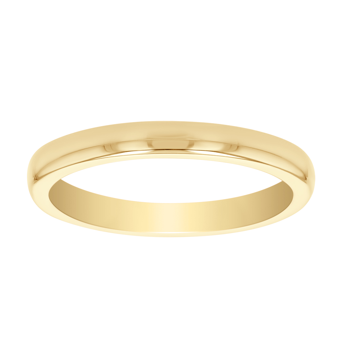 14K Yellow Gold Comfort Fit Wedding Band, 2.5mm