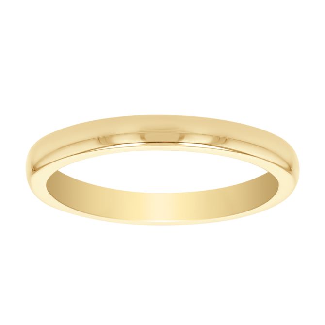 14K Yellow Gold Comfort Fit Wedding Band, 2.5mm