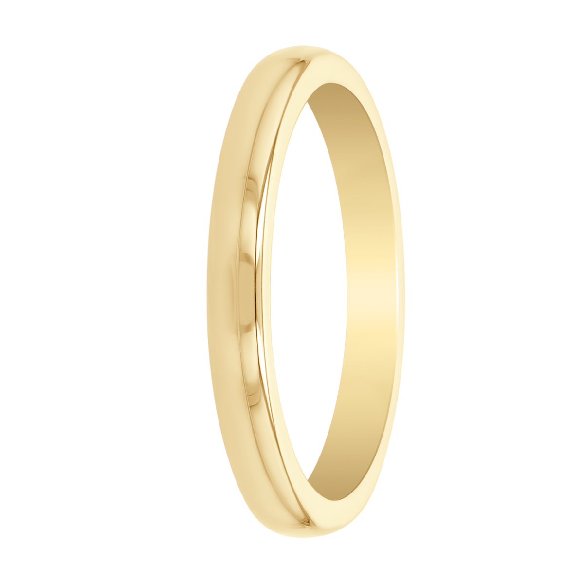 14K Yellow Gold Comfort Fit Wedding Band, 2.5mm