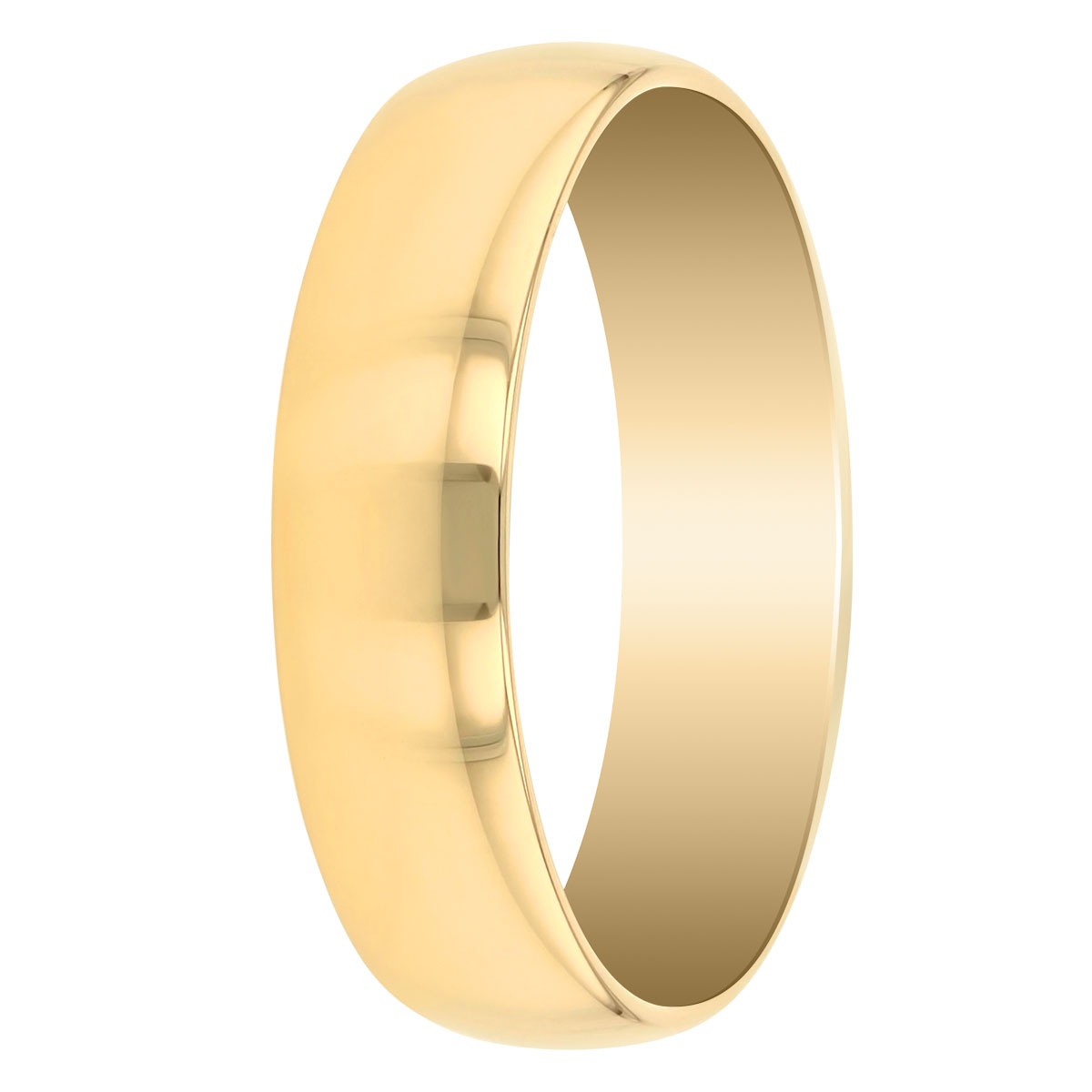 5 mm Comfort Fit Low Dome Wedding Band in Yellow Gold, Size 7