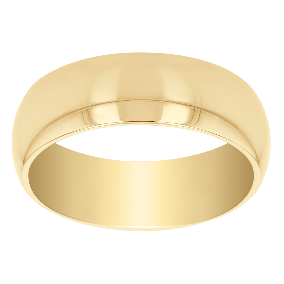 14K Yellow Gold Low Dome Comfort Fit 6mm Wedding Band