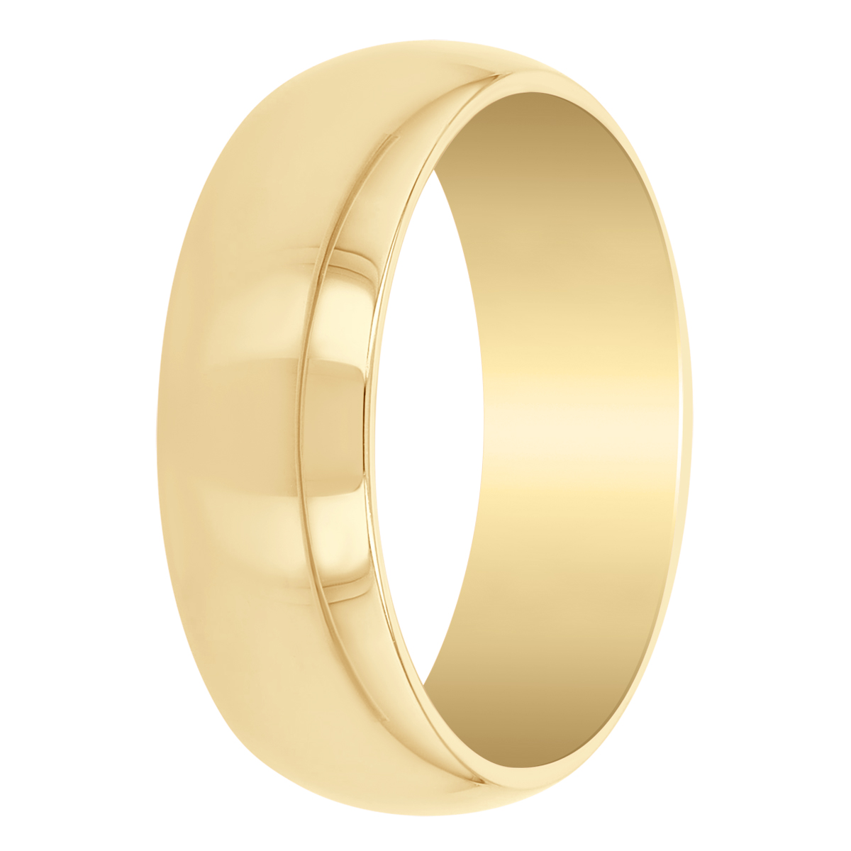 14K Yellow Gold Low Dome Comfort Fit 6mm Wedding Band