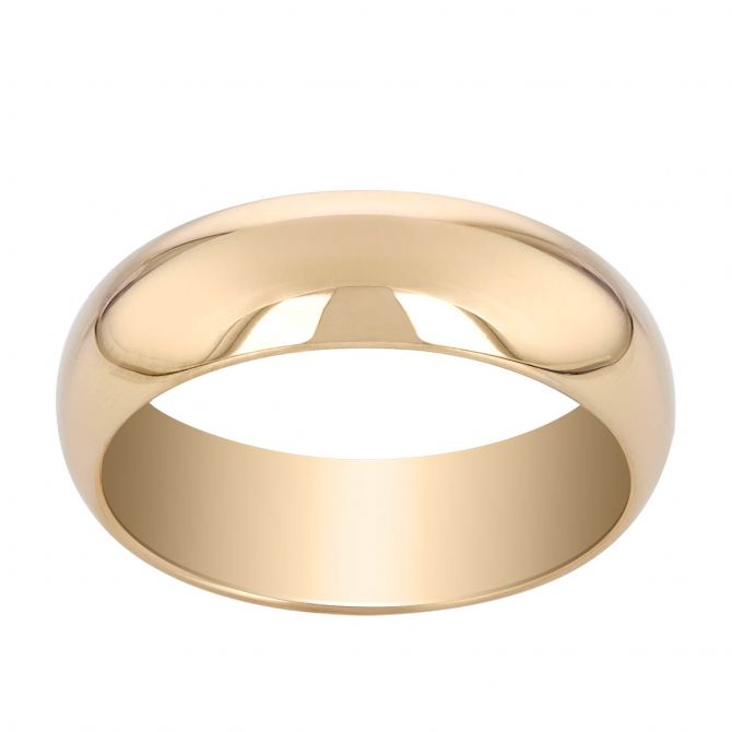 6 mm Comfort Fit Wedding Band in Yellow Gold, Size 6