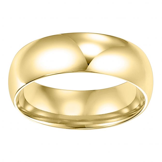 Yellow Gold Comfort Fit Low Dome 6 mm Wedding Band, Size 8.5