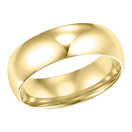 Yellow Gold Comfort Fit Low Dome 6 mm Wedding Band, Size 8.5