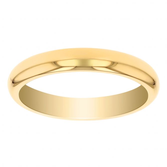 14K Yellow Gold 3 mm Plain Wedding Band
