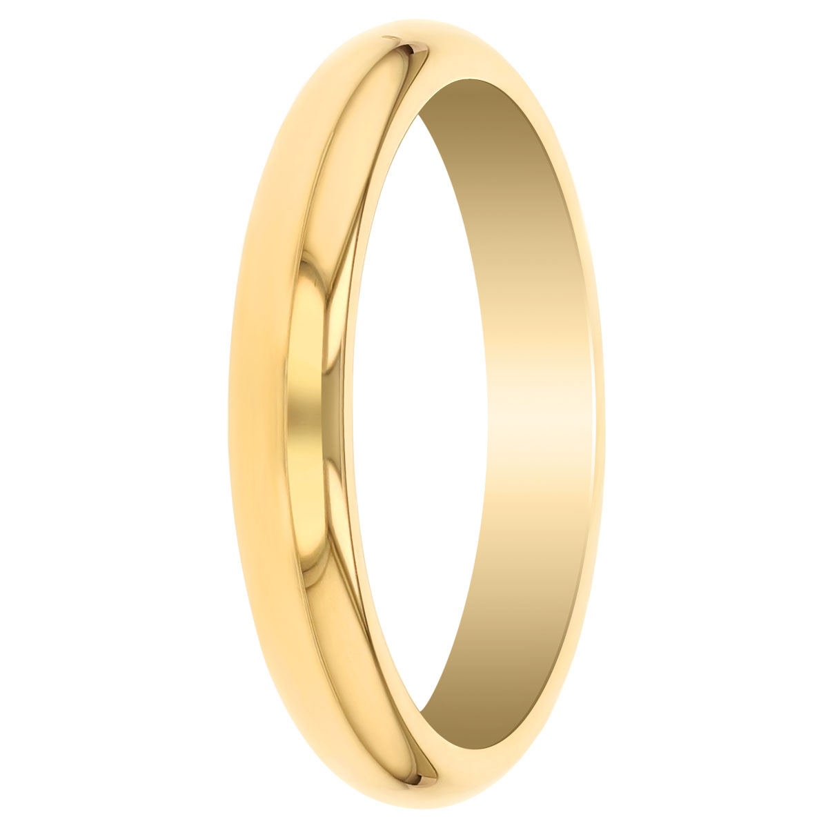 14K Yellow Gold 3 mm Plain Wedding Band