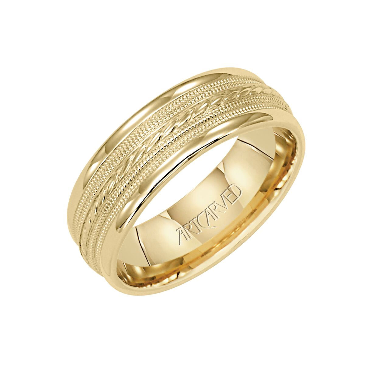 ArtCarved 7 mm Opulence Wedding Band with Milgrain & Rope