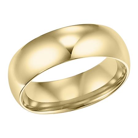 Yellow Gold Comfort Fit Low Dome 6 mm Wedding Band, Size 7.5