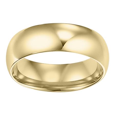 Yellow Gold Comfort Fit Low Dome 6 mm Wedding Band, Size 7.5