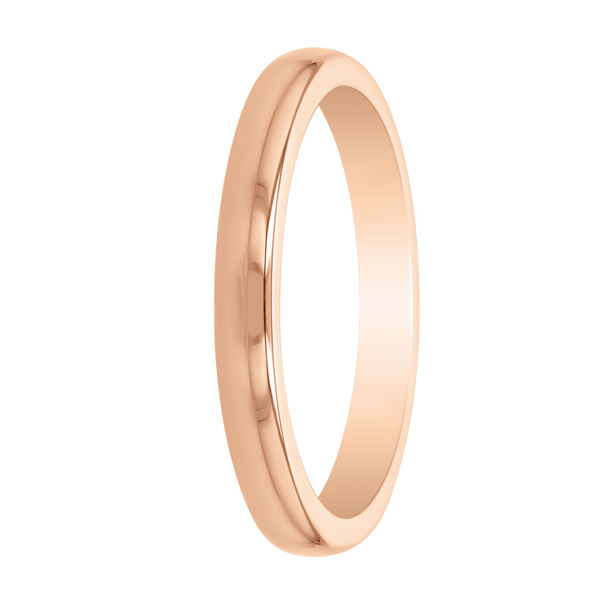 Rose Gold Comfort Fit 2.5 mm Wedding Band, Size 6