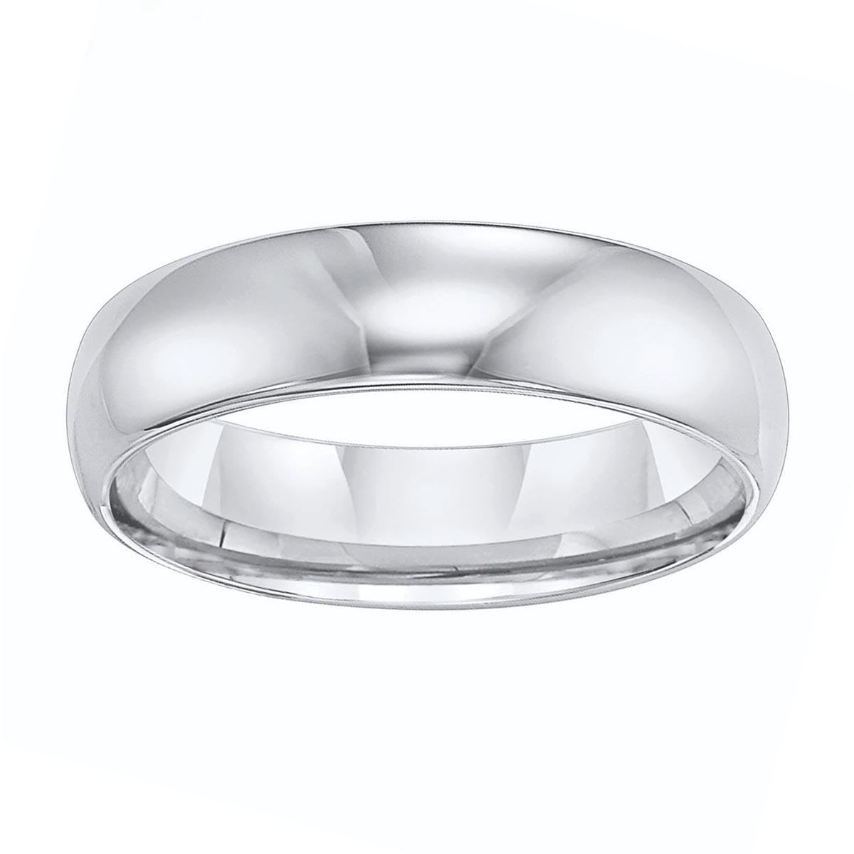 White Tungsten Comfort Fit 6 mm Wedding Band, Size 8