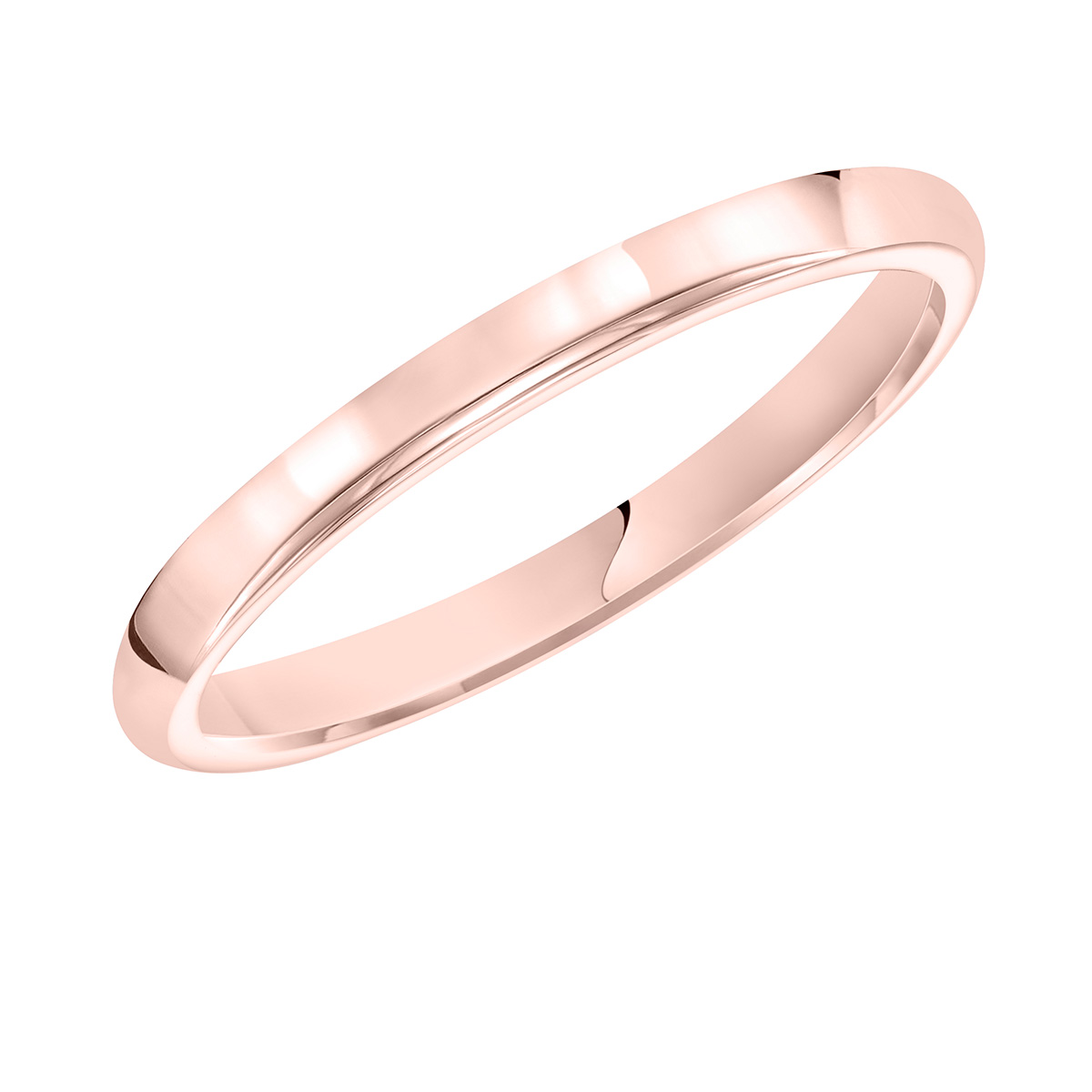 Rose Gold Comfort Fit Low Dome 2.5 mm Wedding Band, Size 8