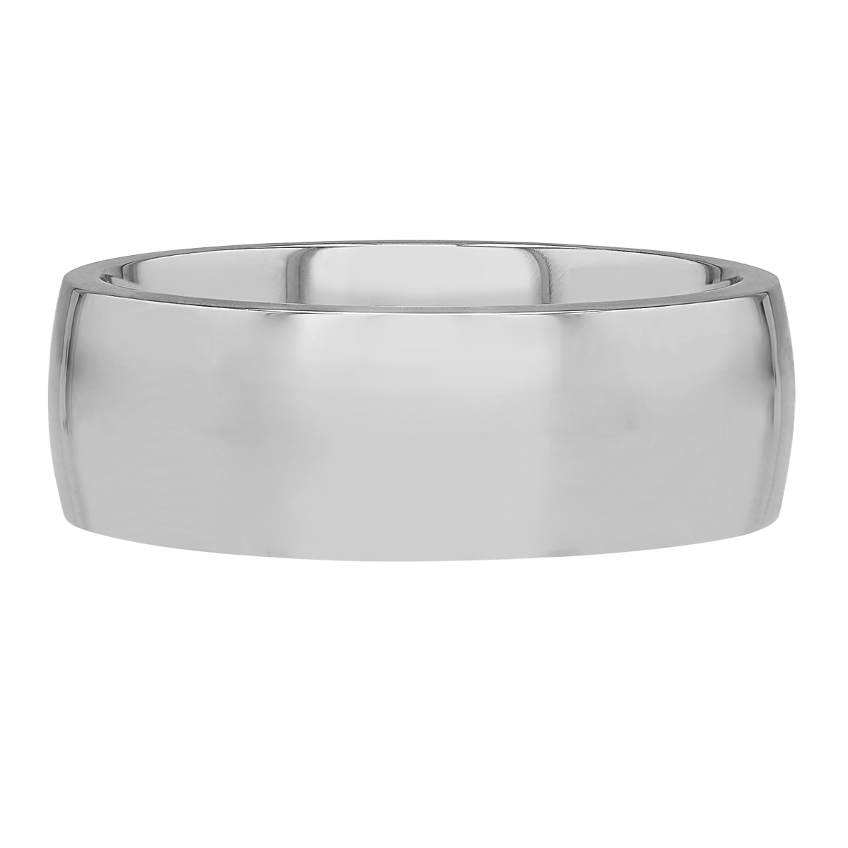 Platinum Low Dome Comfort Fit 8 mm Wedding Band, Size 10