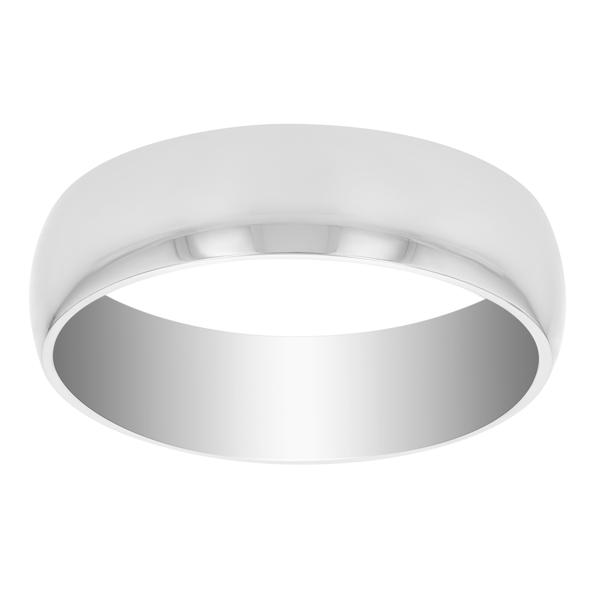 Platinum Comfort Fit Low Dome 6 mm Wedding Band, Size 11