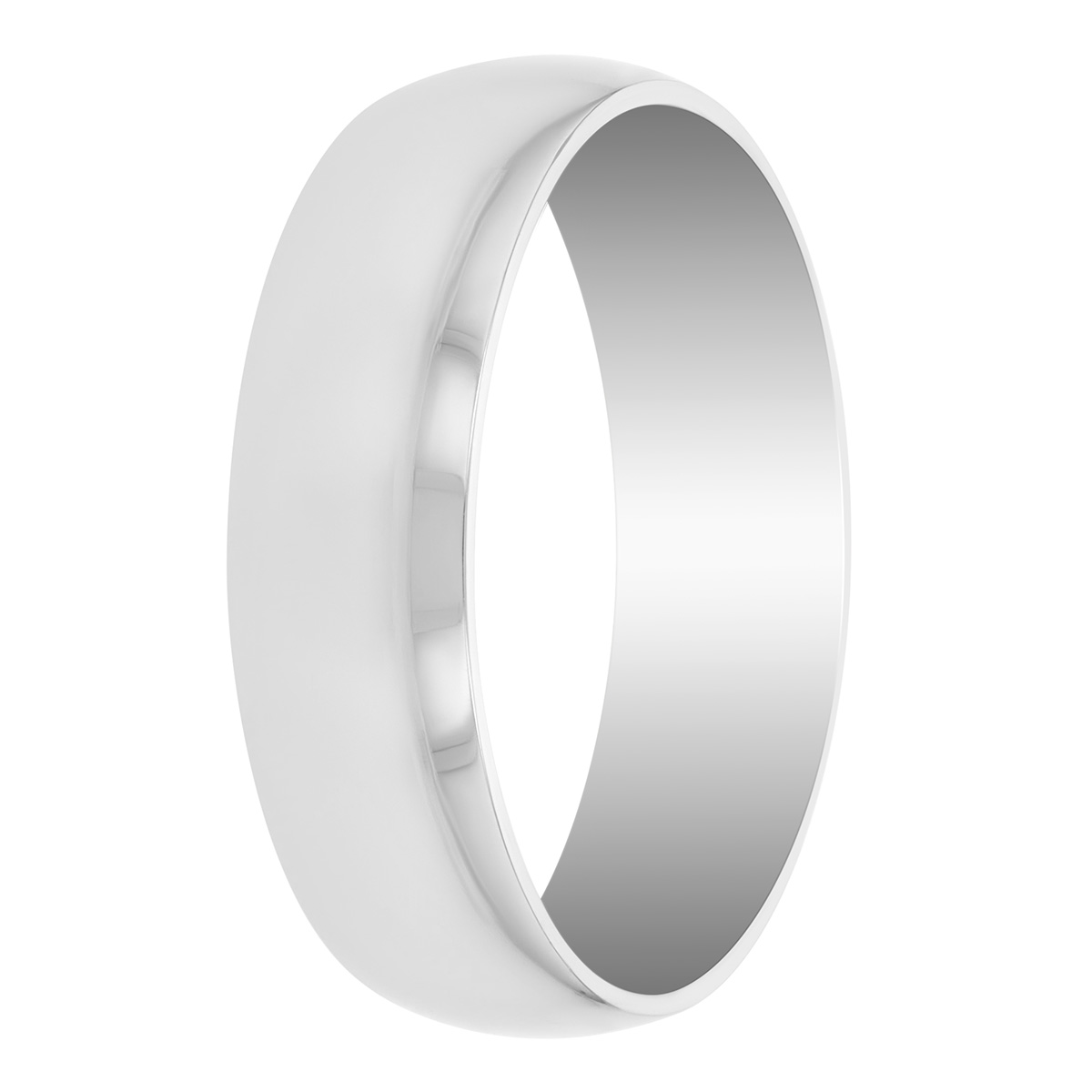 Platinum Comfort Fit Low Dome 6 mm Wedding Band, Size 11