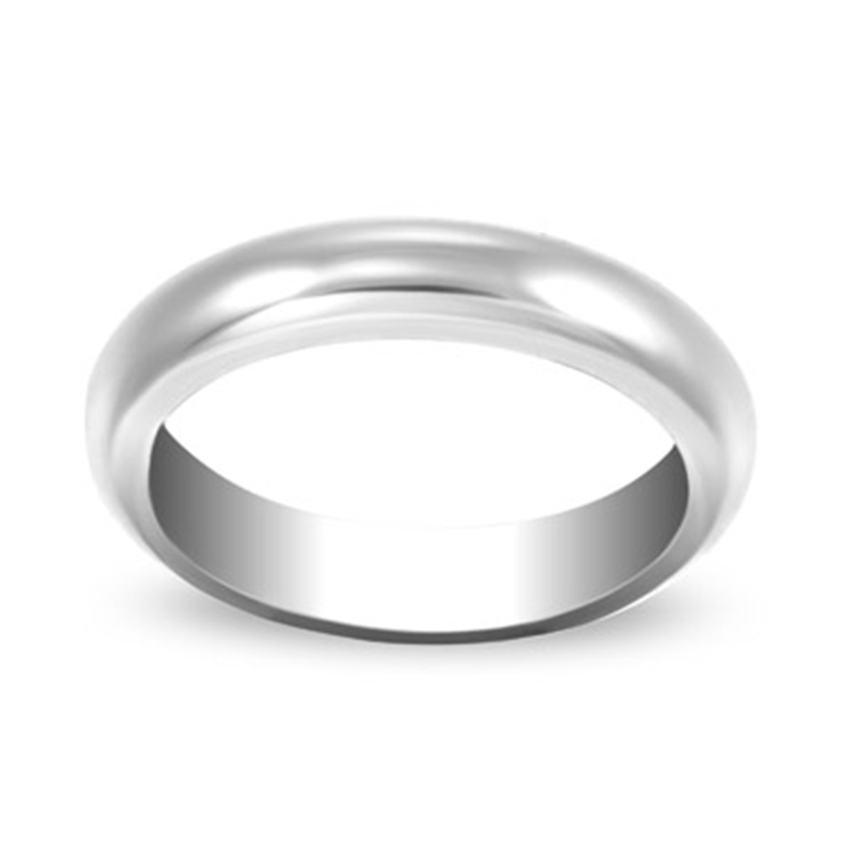 White Gold 4mm Round Comfort Fit Band, Size 10