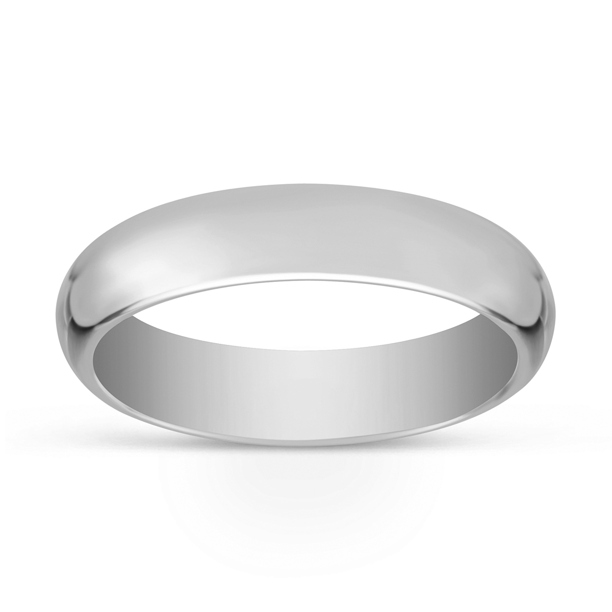 White Gold 5mm Comfort Fit Plain Wedding Band, Size 12