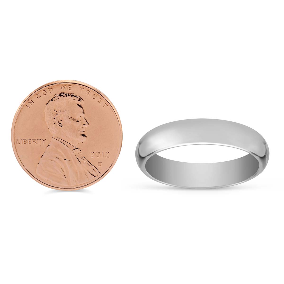 White Gold Men's Comfort Fit 5 mm Wedding Band, Size 9