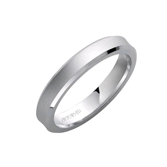 ArtCarved White Gold Comfort Fit Boundless Satin 6 mm Wedding Band with Beveled Edge, Size 10