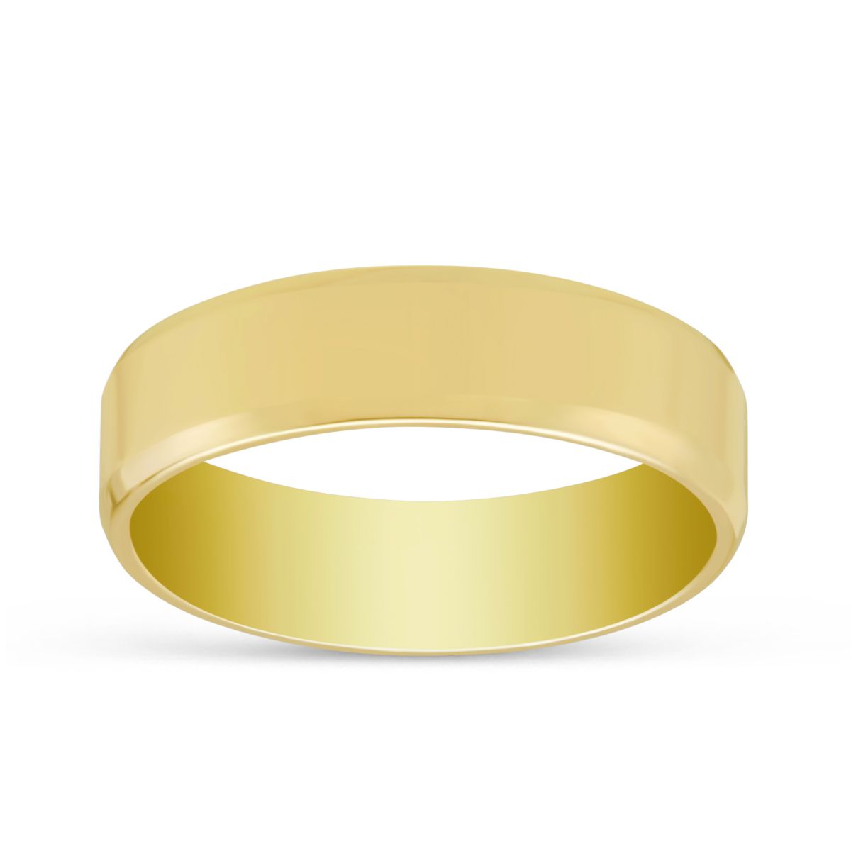 Yellow Gold Flat Comfort Fit Wedding Band, 5mm, Size 11