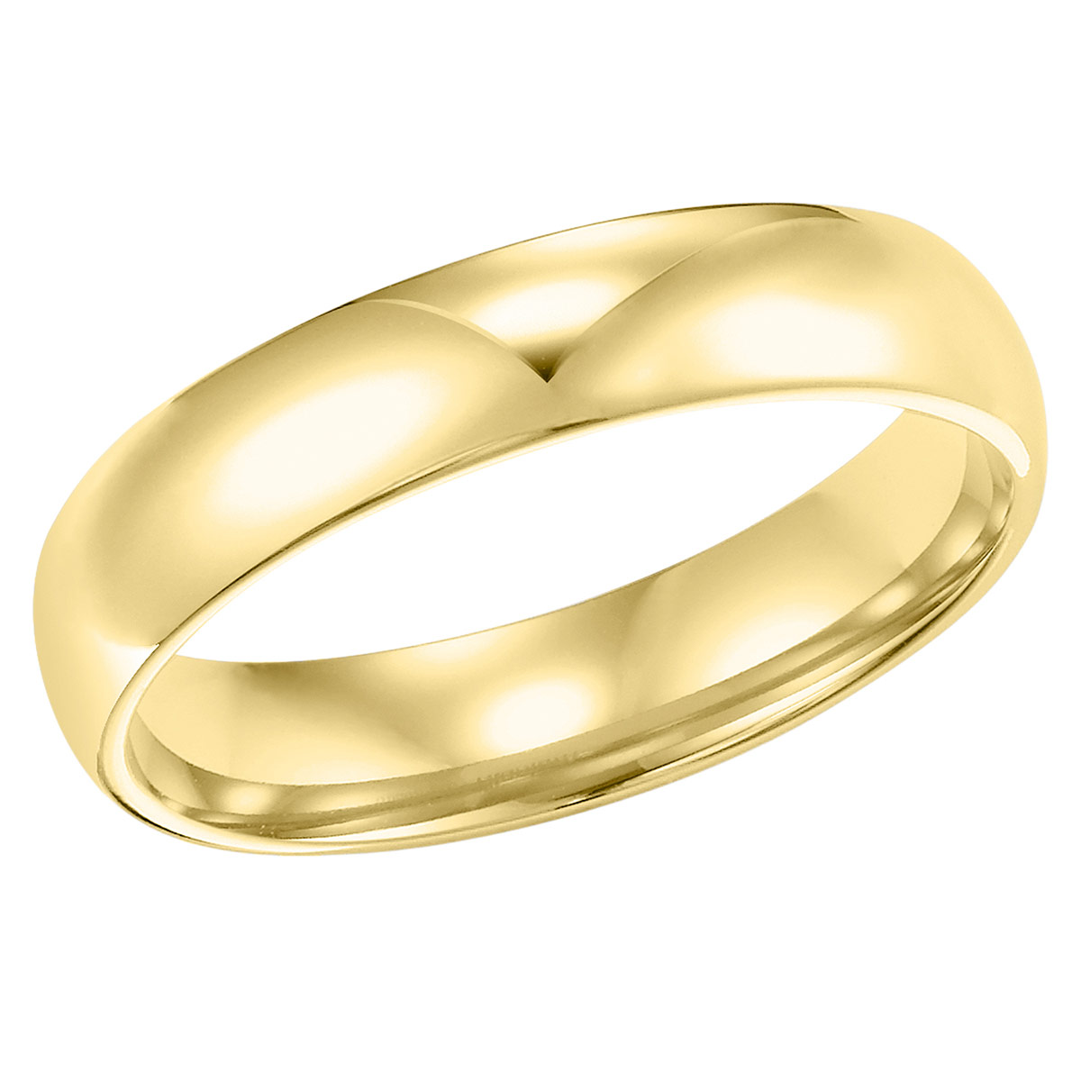 Yellow Gold Comfort Fit Low Dome 4 mm Wedding Band, Size 9