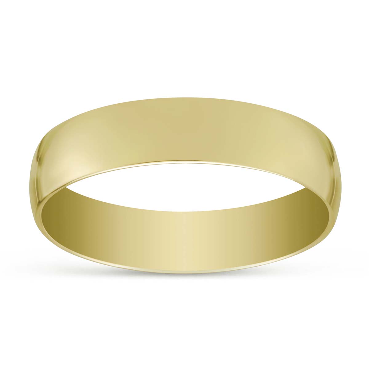 14K Yellow Gold Low Dome Comfort Fit Wedding Band, 5mm