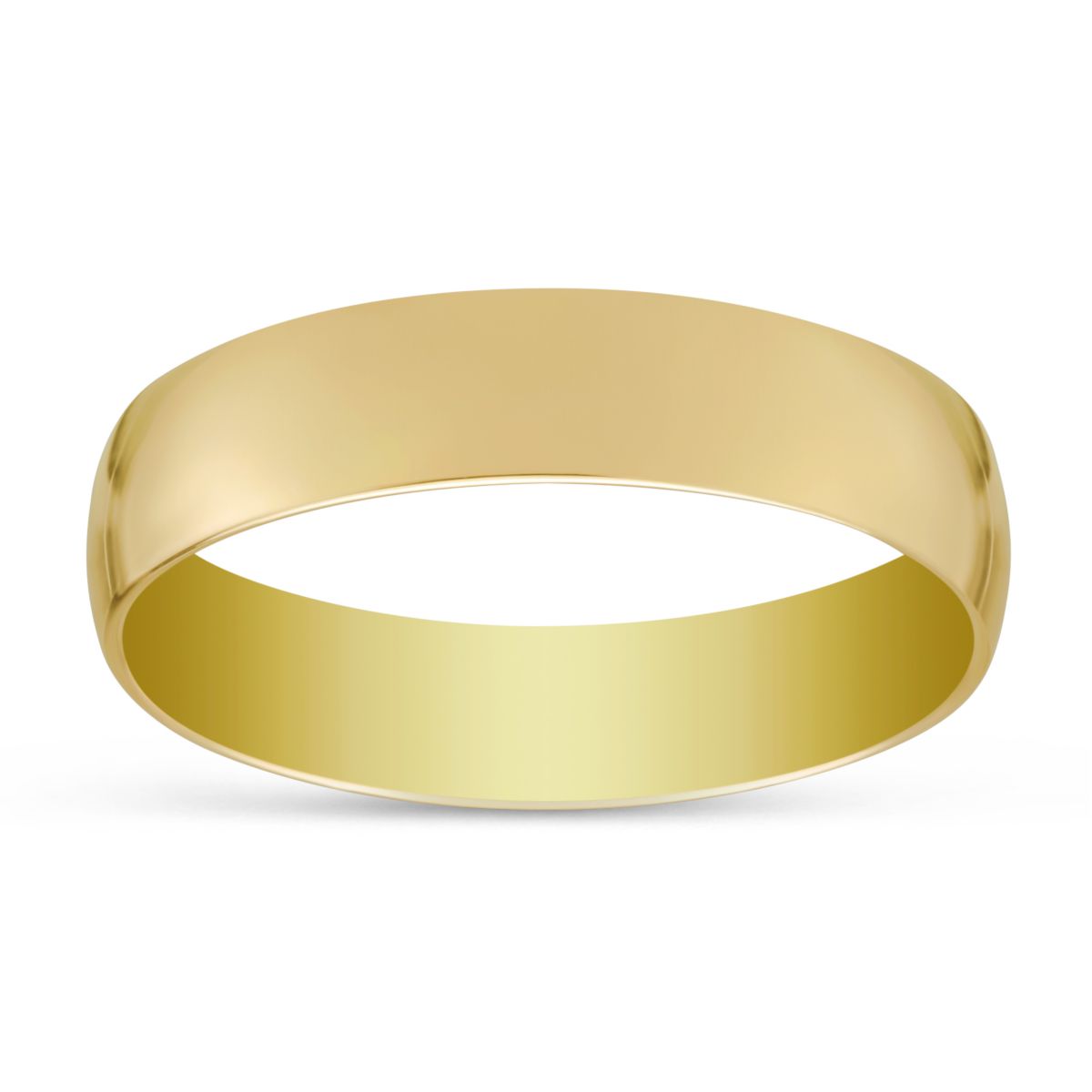 Yellow Gold Low Dome Comfort Fit 5mm Wedding Band, Size 11