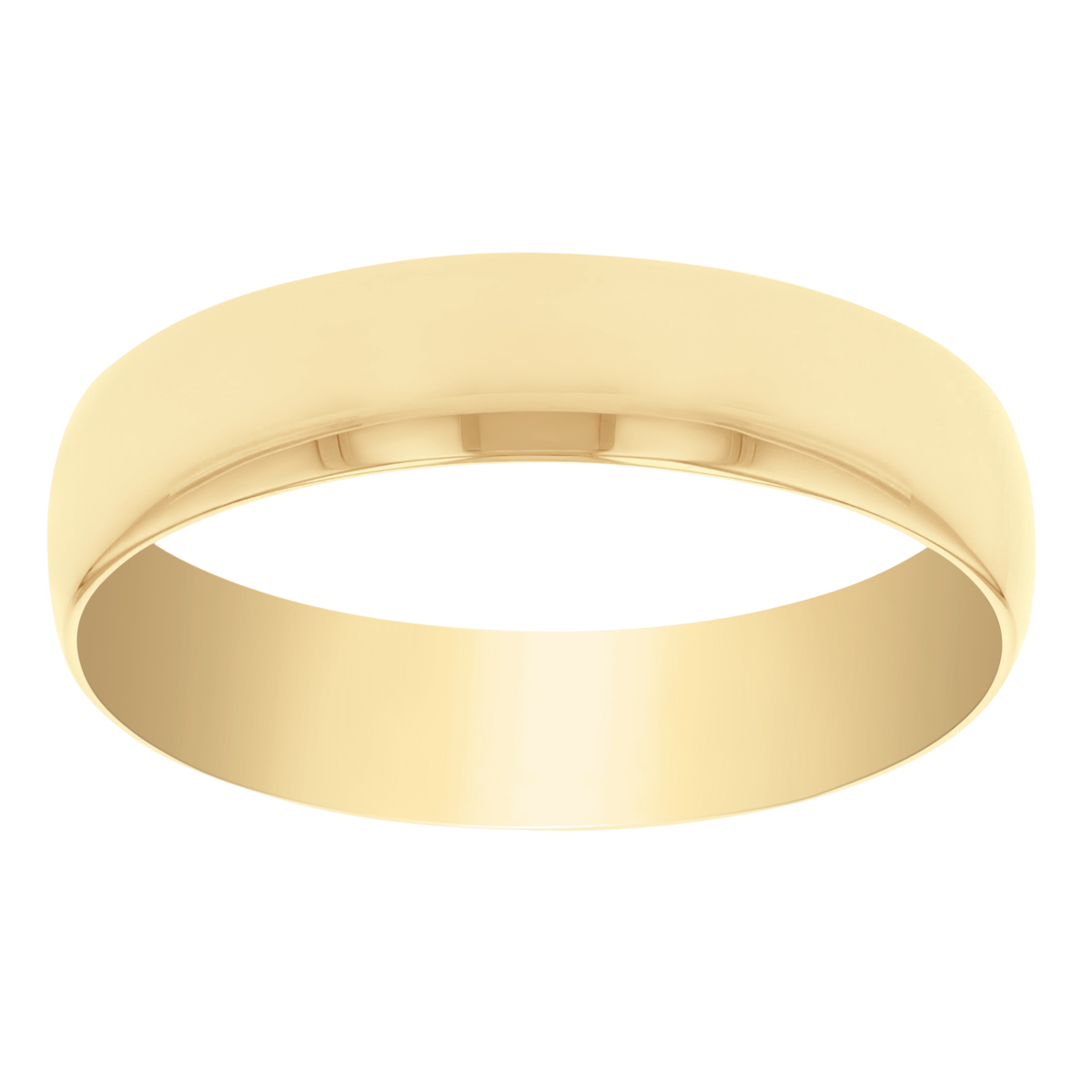 14K Yellow Gold Plain Comfort Fit 5 mm Wedding Band, Size 12