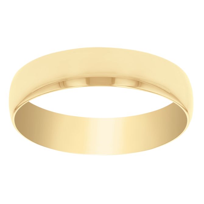 14K Yellow Gold Plain Comfort Fit 5 mm Wedding Band, Size 12