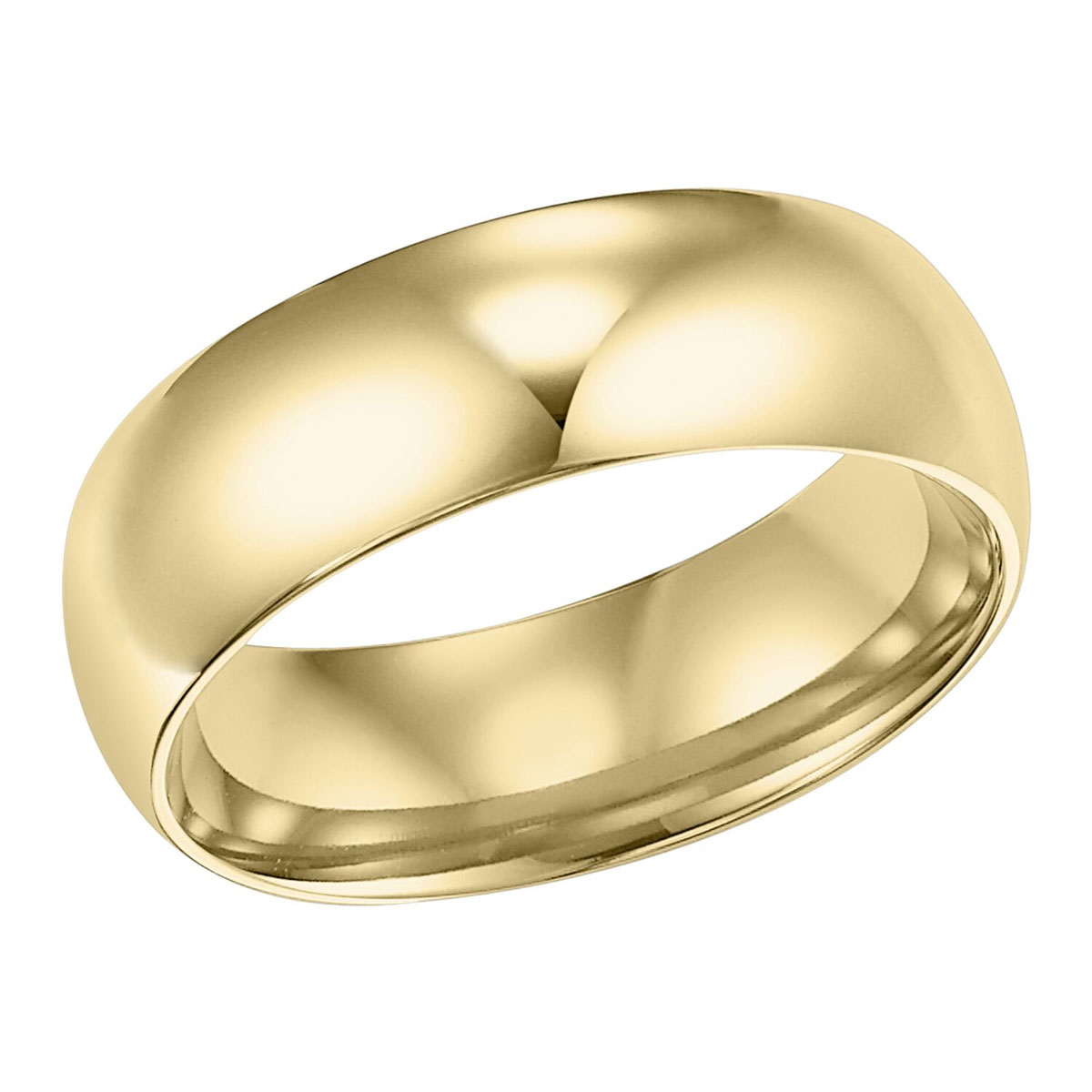 6 mm Comfort Fit Low Dome Wedding Band in Yellow Gold, Size 10