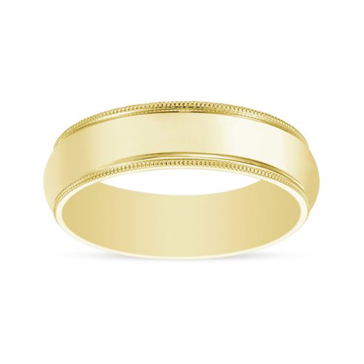 Yellow Gold 6mm Comfort Fit Wedding Band, Size 10