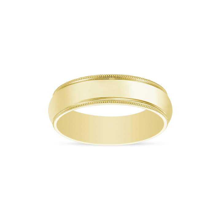 Yellow Gold 6mm Comfort Fit Wedding Band, Size 10