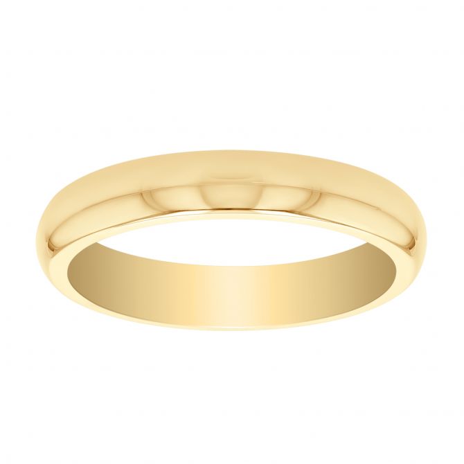 Yellow Gold 4 mm Comfort Fit Wedding Band, Size 10