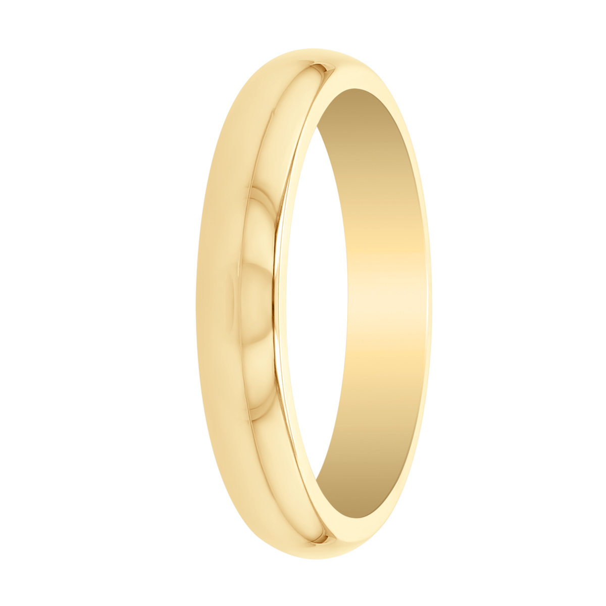 Yellow Gold 4 mm Comfort Fit Wedding Band, Size 10
