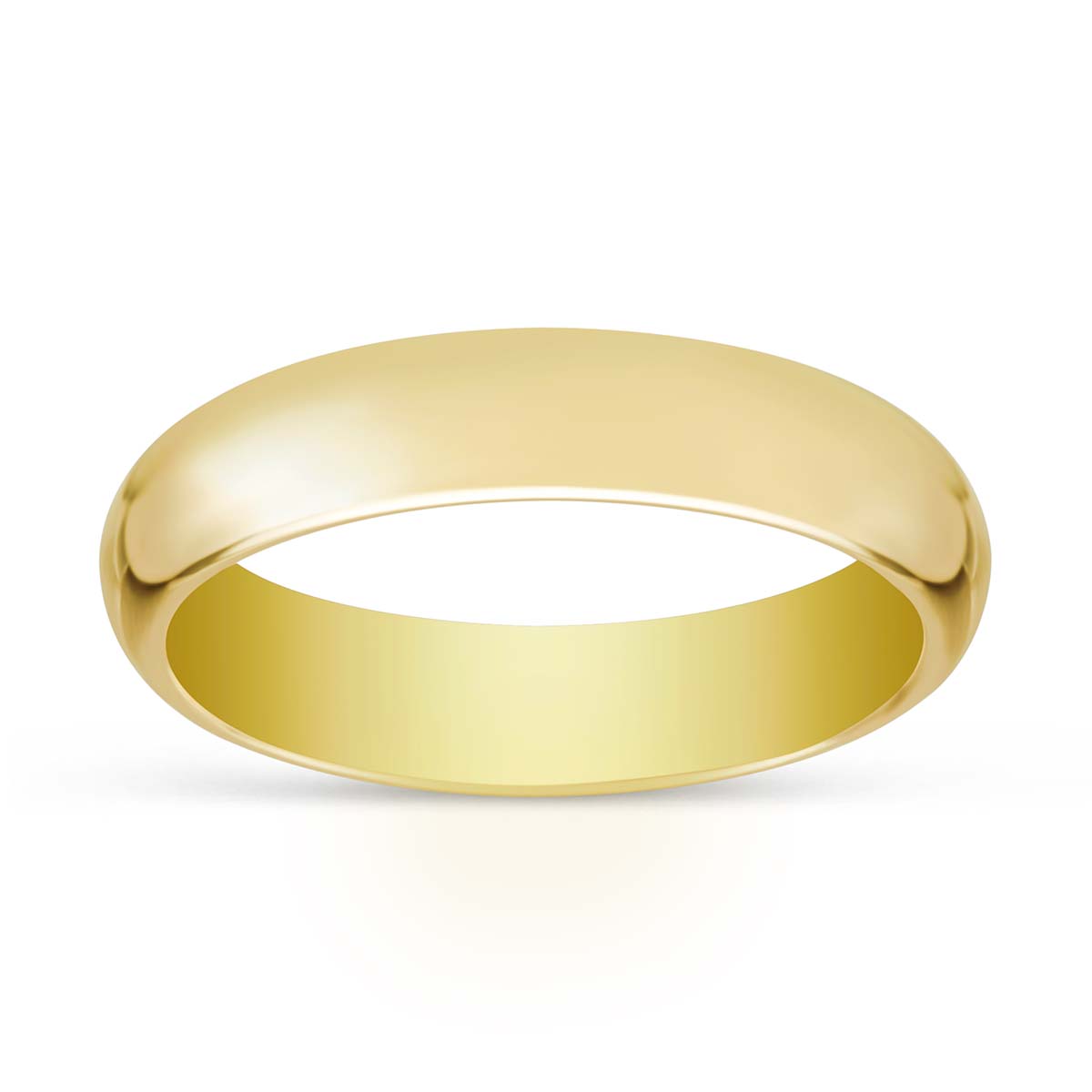 14K Yellow Gold Plain Comfort Fit Wedding Band, 5mm