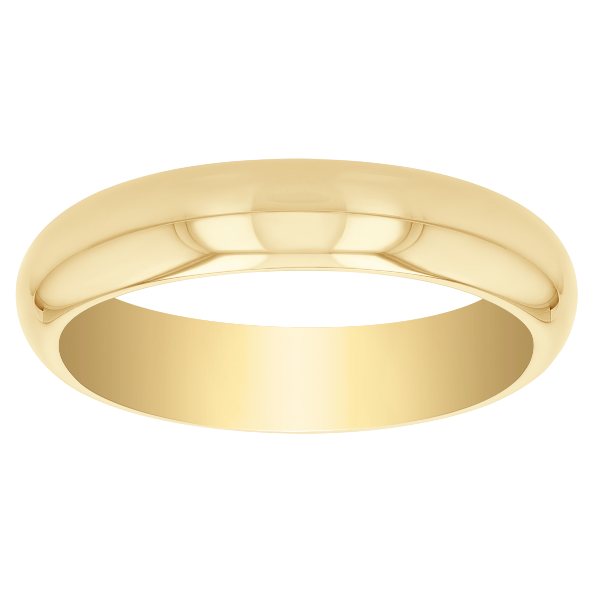 14K Yellow Gold Plain Comfort Fit Wedding Band, 5mm